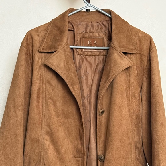 Emporio Armani Brown Suede Trench Coat - Picture 8 of 9